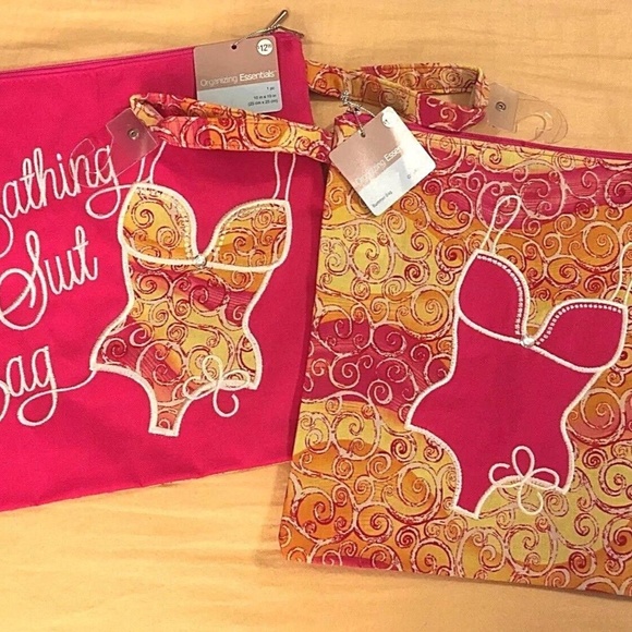 1 NEW Bathing Suit Swim Bikini Bag Organizing Essential 10x10 Waterproof Vinyl - Picture 2 of 7